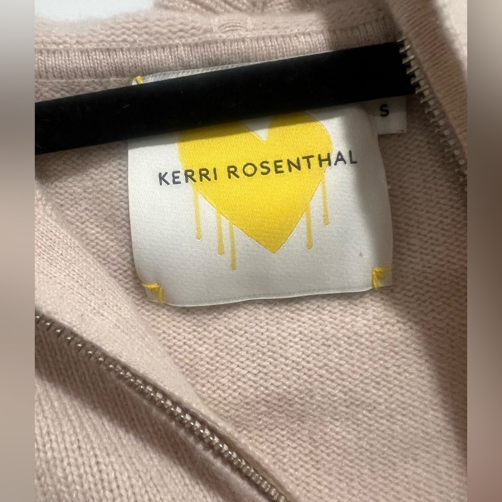 Kerri Rosenthal 100% cashmere smiley zip up Sz S - Picture 2 of 5